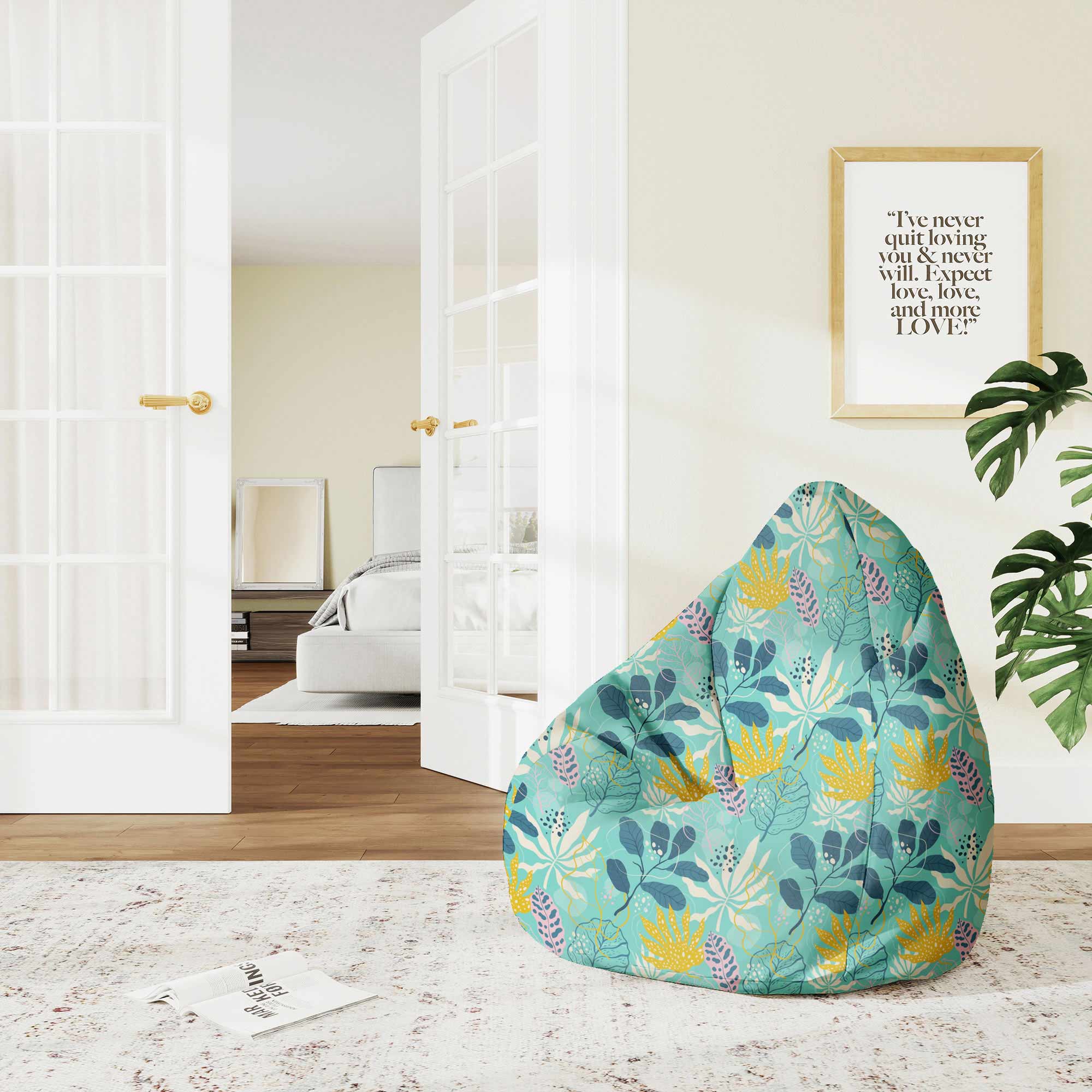 Pearshape Pouf Abstract Exotic-M-Velvet