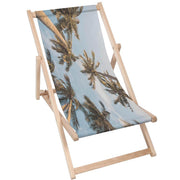 Vintage Wooden Deck Chair Palm Sky