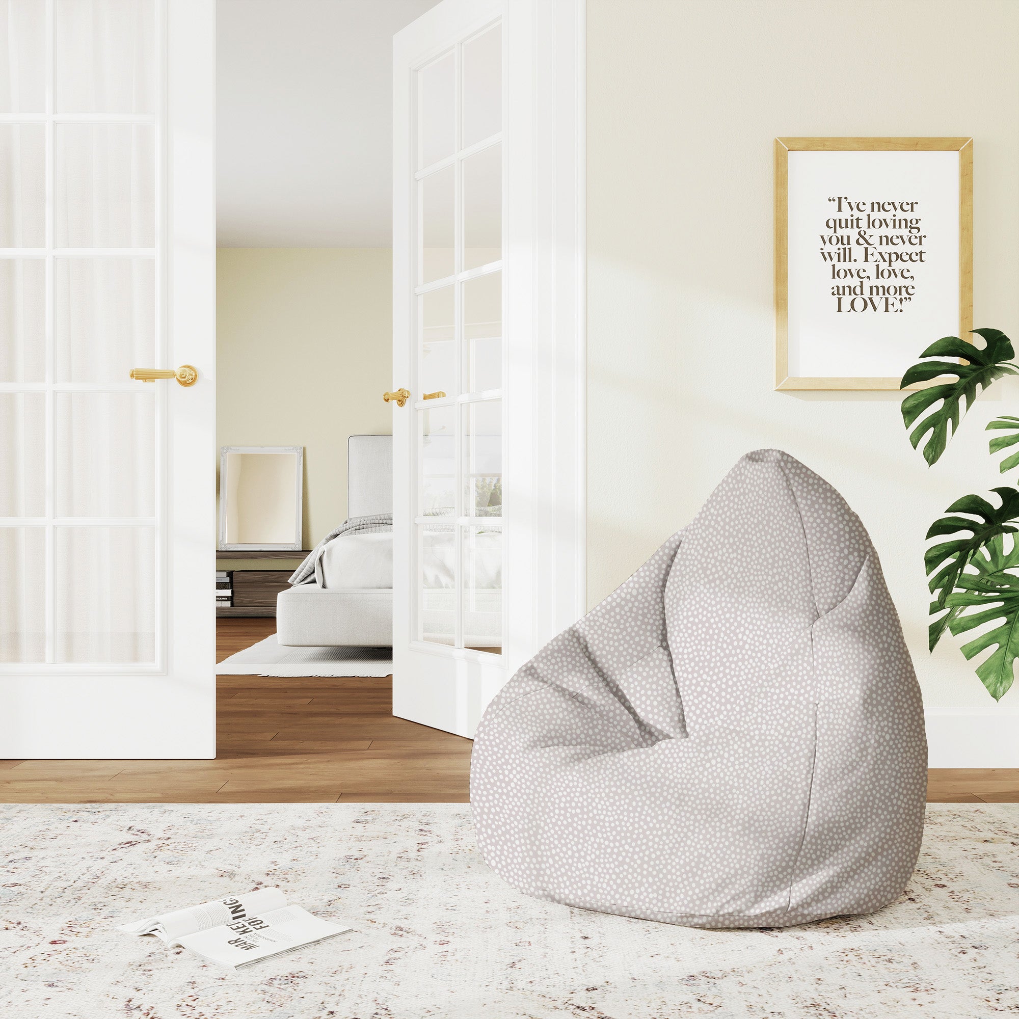 Pearshape Pouf Abstract Earth Dots-M-Velvet