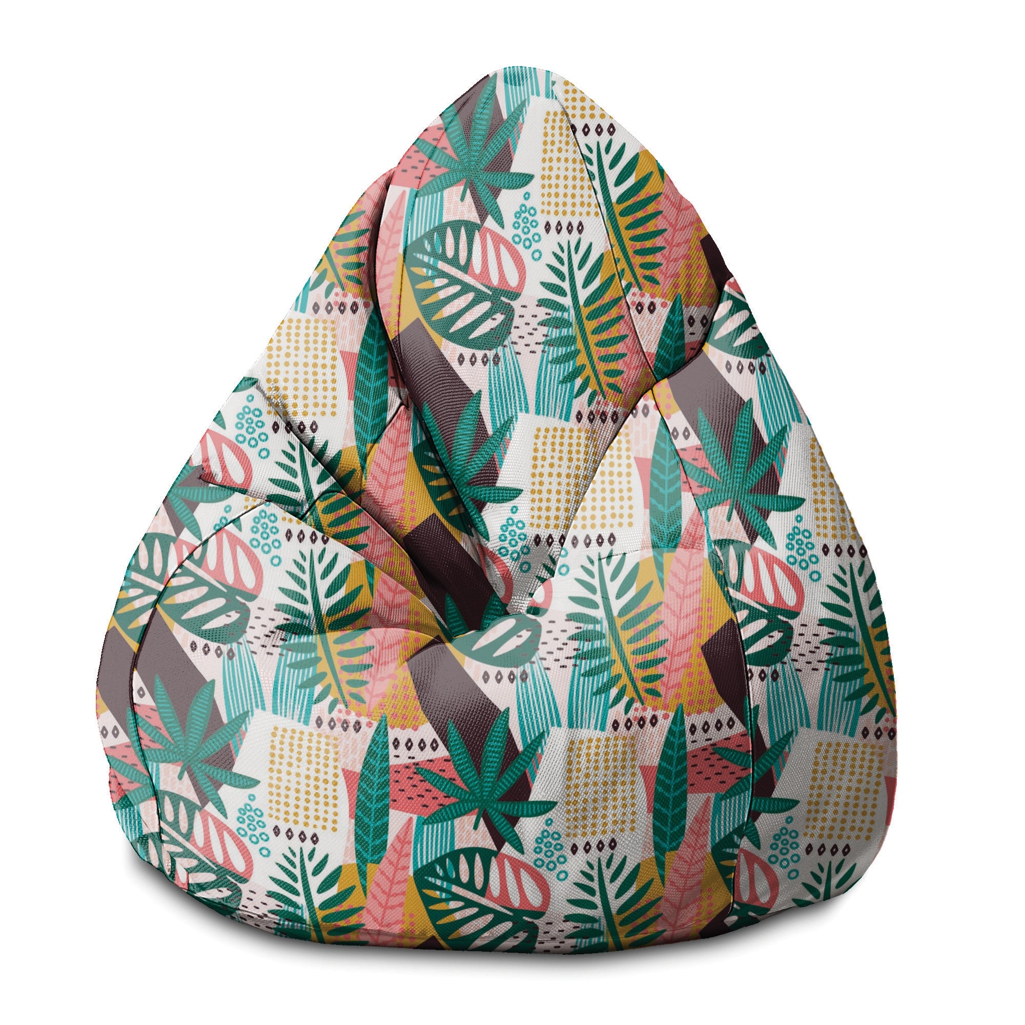 Pearshape Pouf Abstract Monstera-S-Velvet