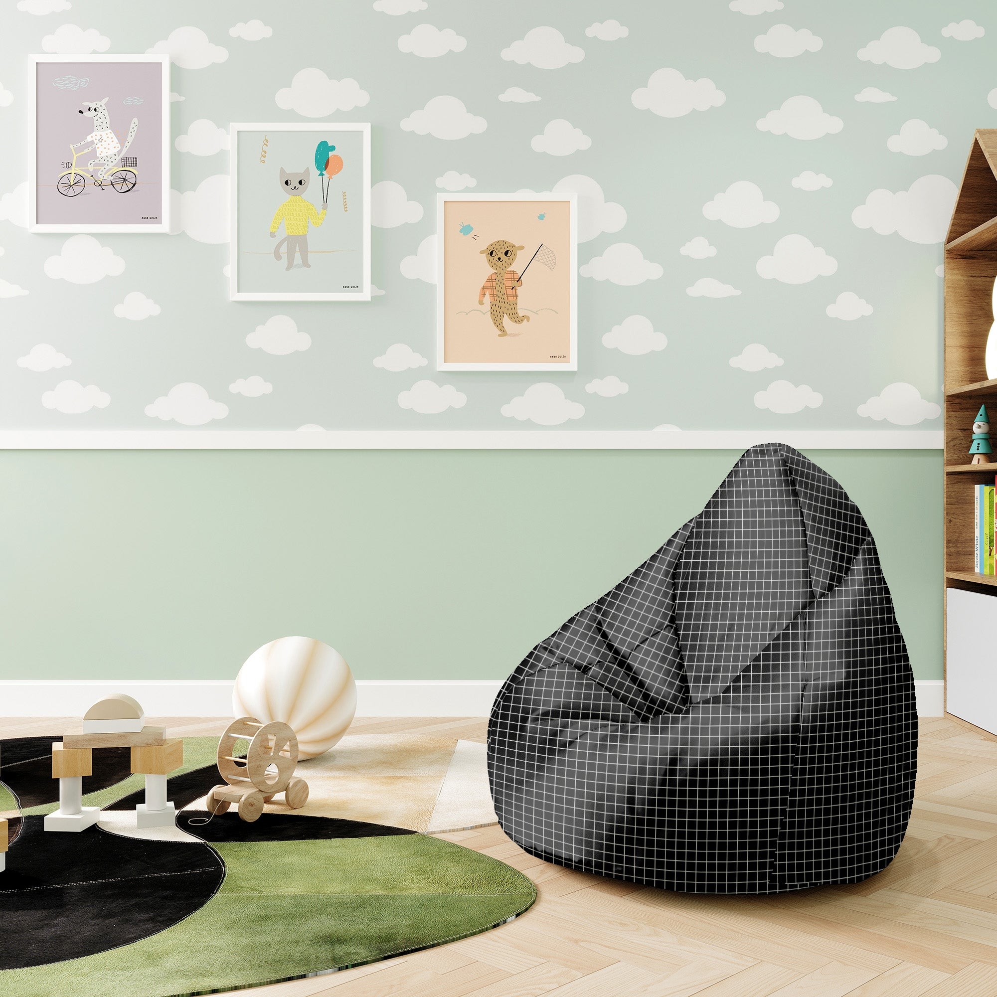 Puf Pearshape  Aesthetic Grid-S-Velvet