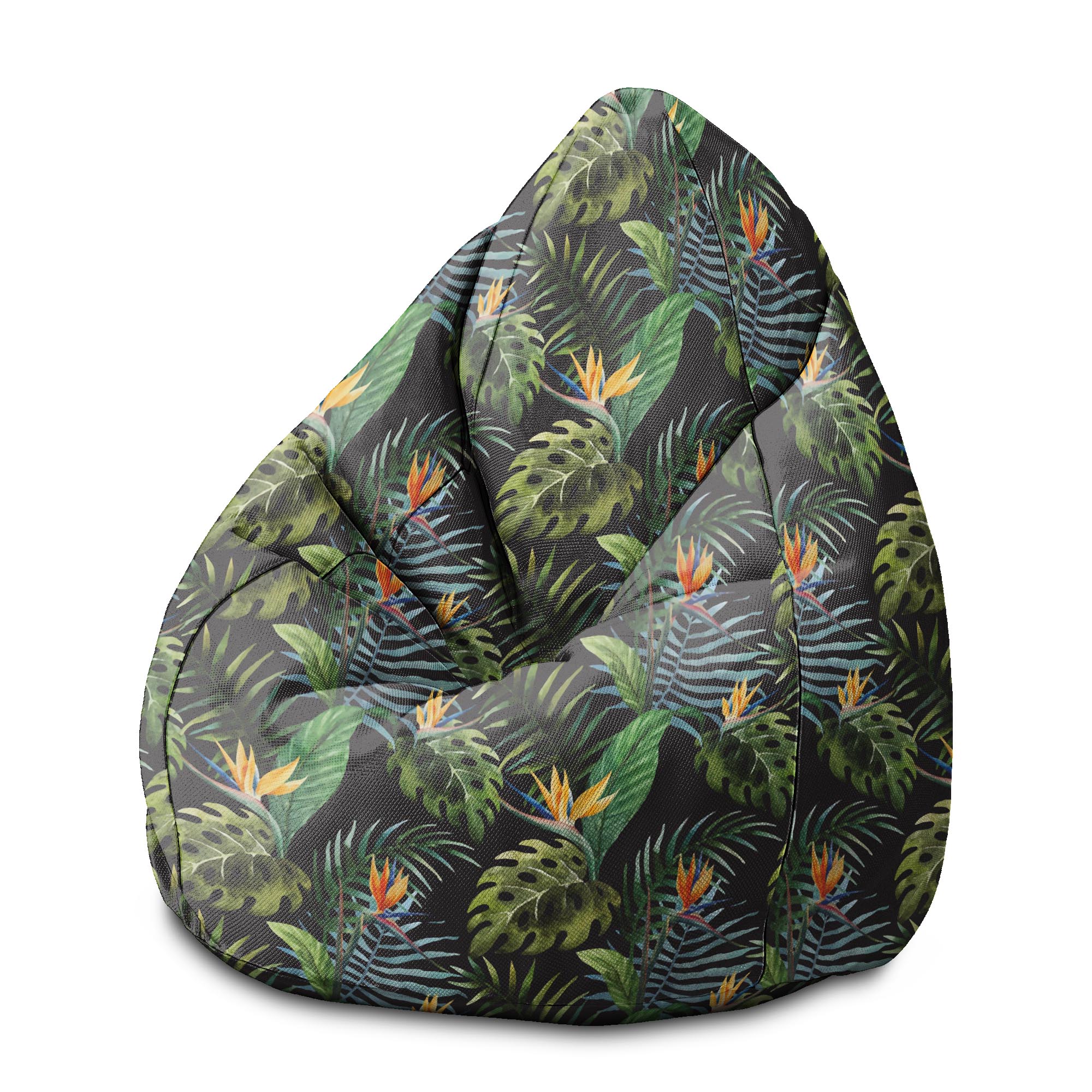 Pearshape Pouf Watercolor on Black-M-Oxford