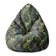 Pearshape Pouf Watercolor on Black-S-Oxford
