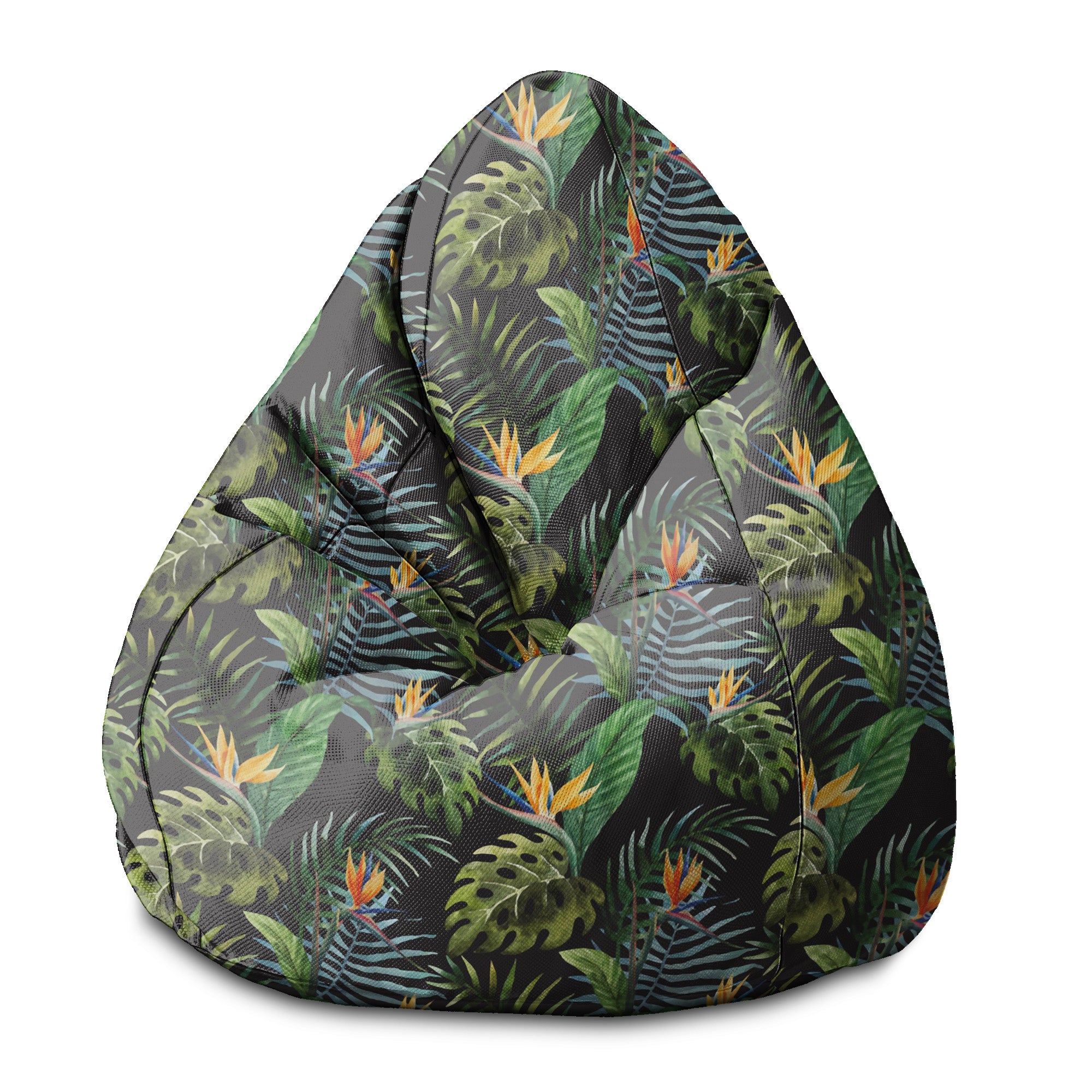 Pearshape Pouf Watercolor on Black-S-Velvet