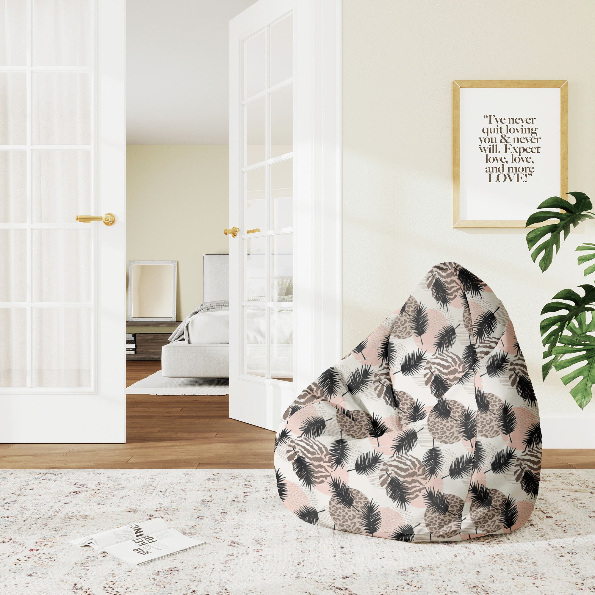 Pearshape Pouf Animal and Tropical Geometric-M-Velvet