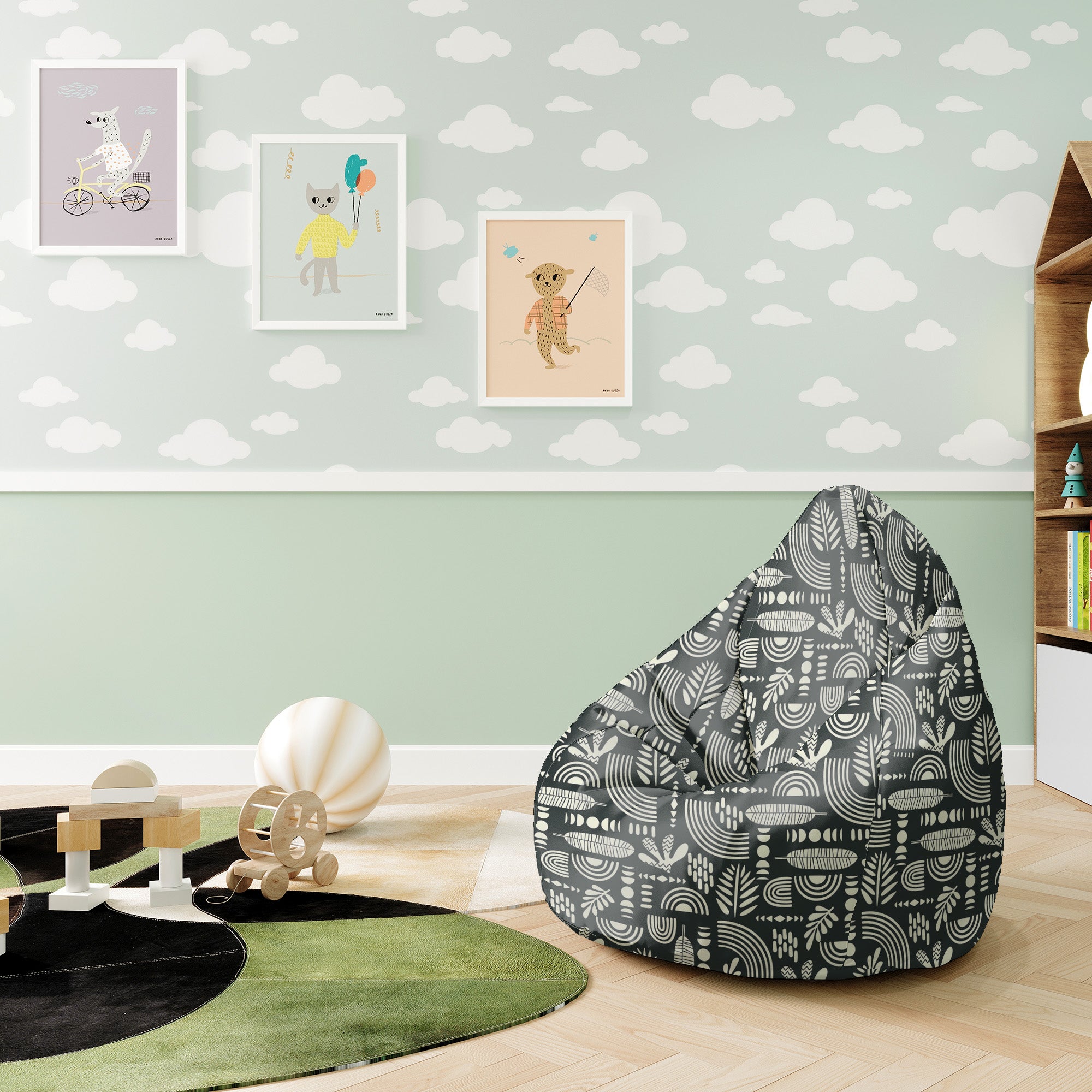 Pearshape Pouf Artistic Abstract Art