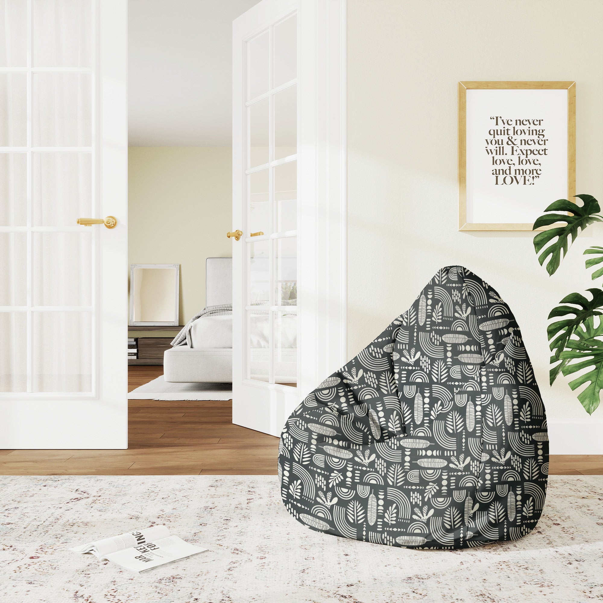 Pearshape Pouf Artistic Abstract Art-M-Oxford