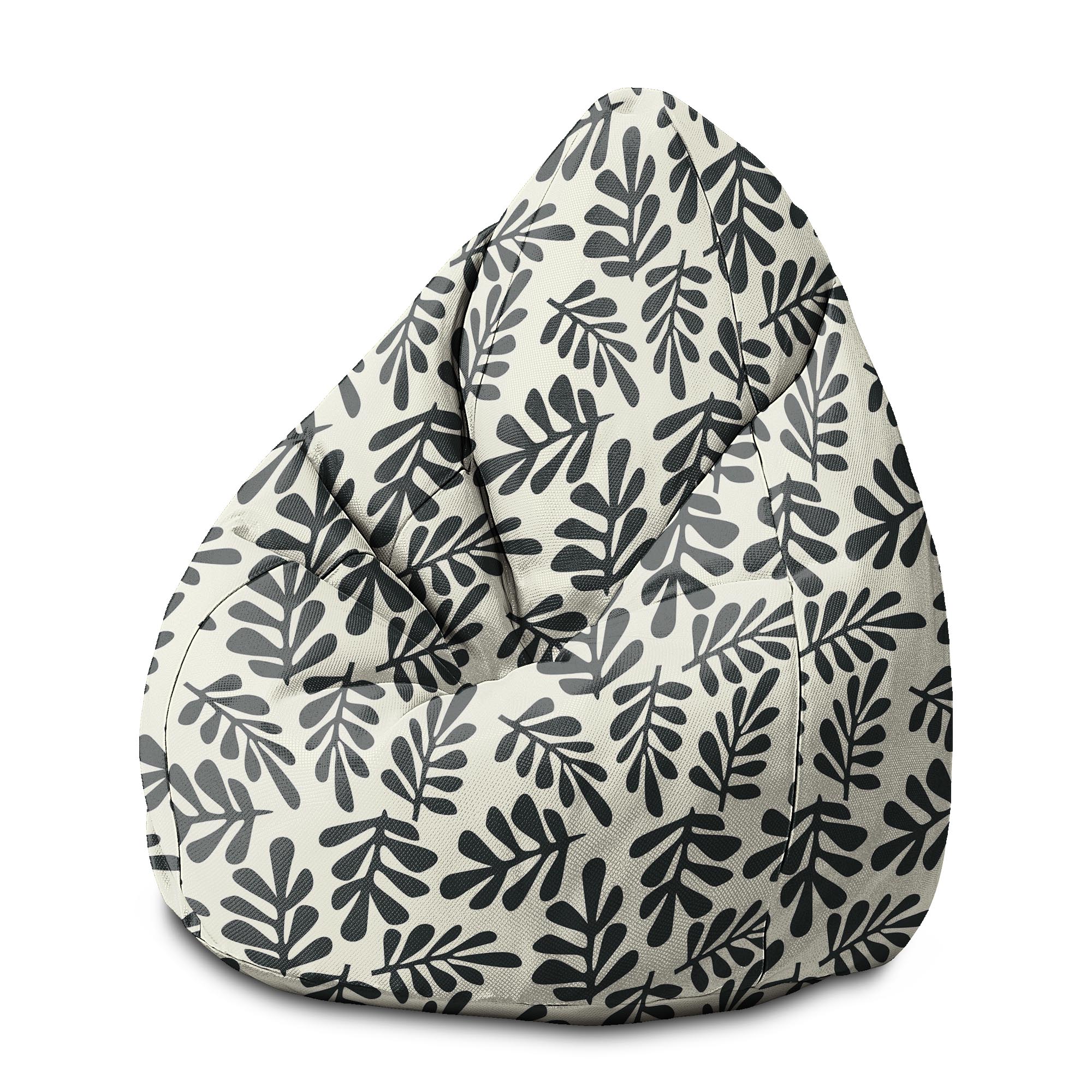 Pearshape Pouf Artistic Abstract Leaves-M-Oxford