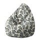 Pearshape Pouf Artistic Abstract Leaves-M-Oxford