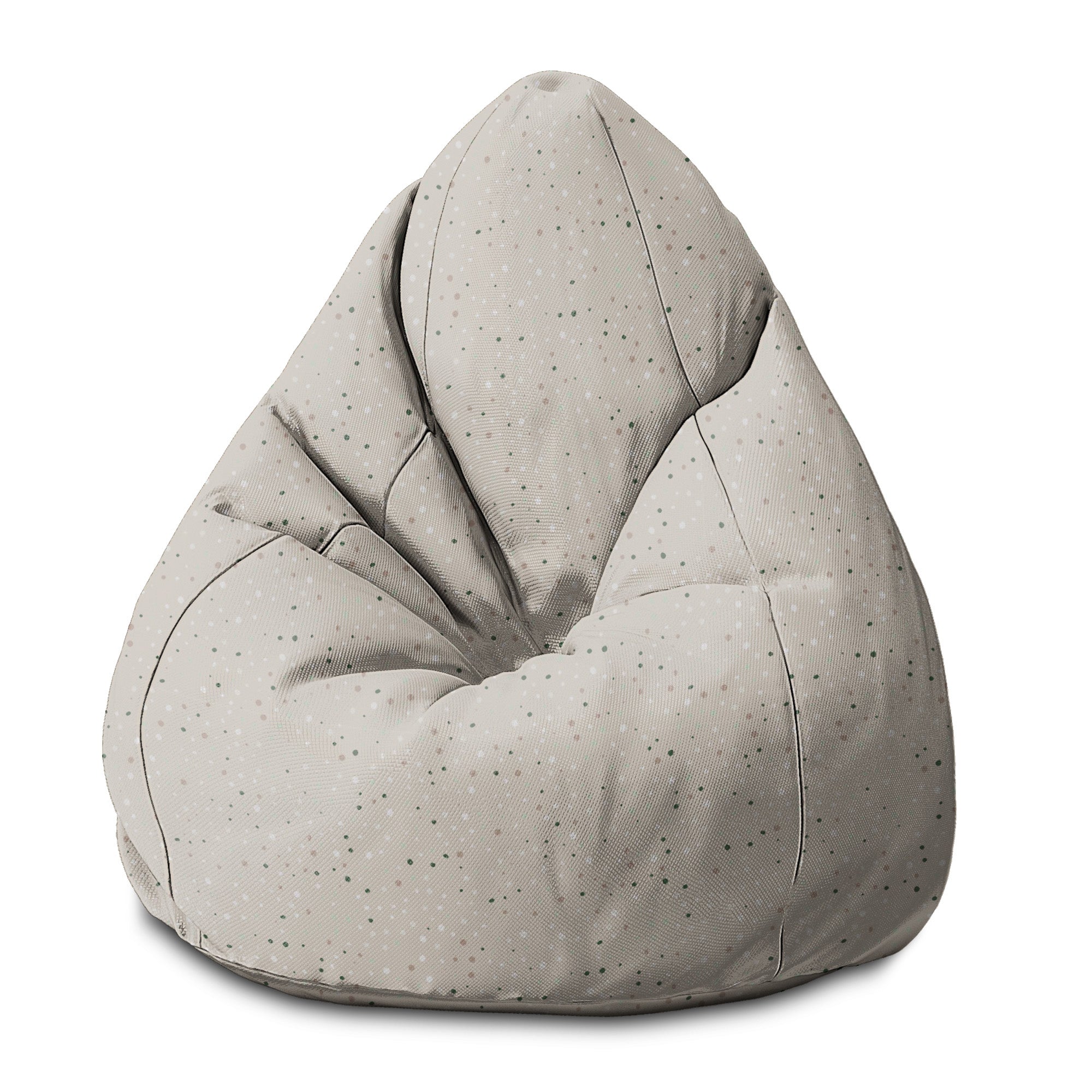 Pearshape Pouf Beige Print with Dots