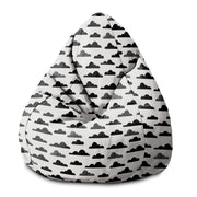 Pearshape Pouf Black Clouds