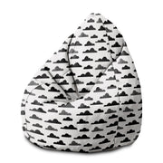 Pearshape Pouf Black Clouds-M-Velvet