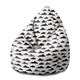 Pearshape Pouf Black Clouds-M-Velvet