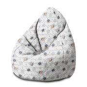Sedací vak Pearshape Chevron a kvety-M-Oxford