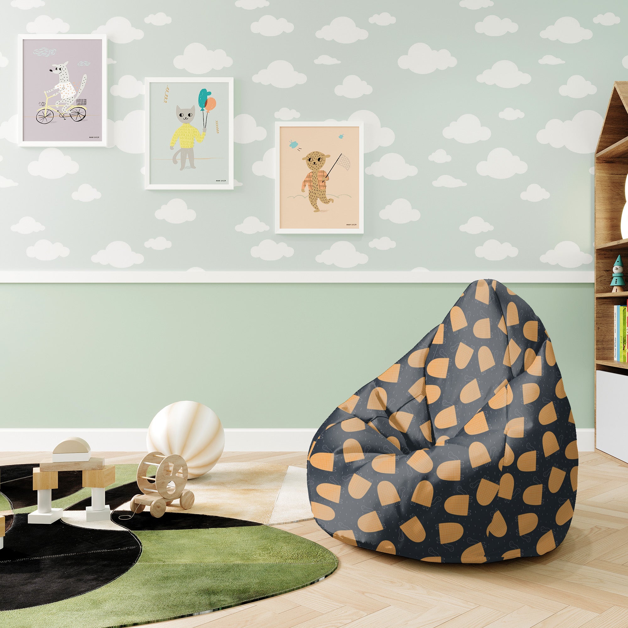 Puf Pearshape Chilling Turtles-S-Oxford