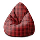 Pearshape Christmas Red Checker Pouf-S-Velvet