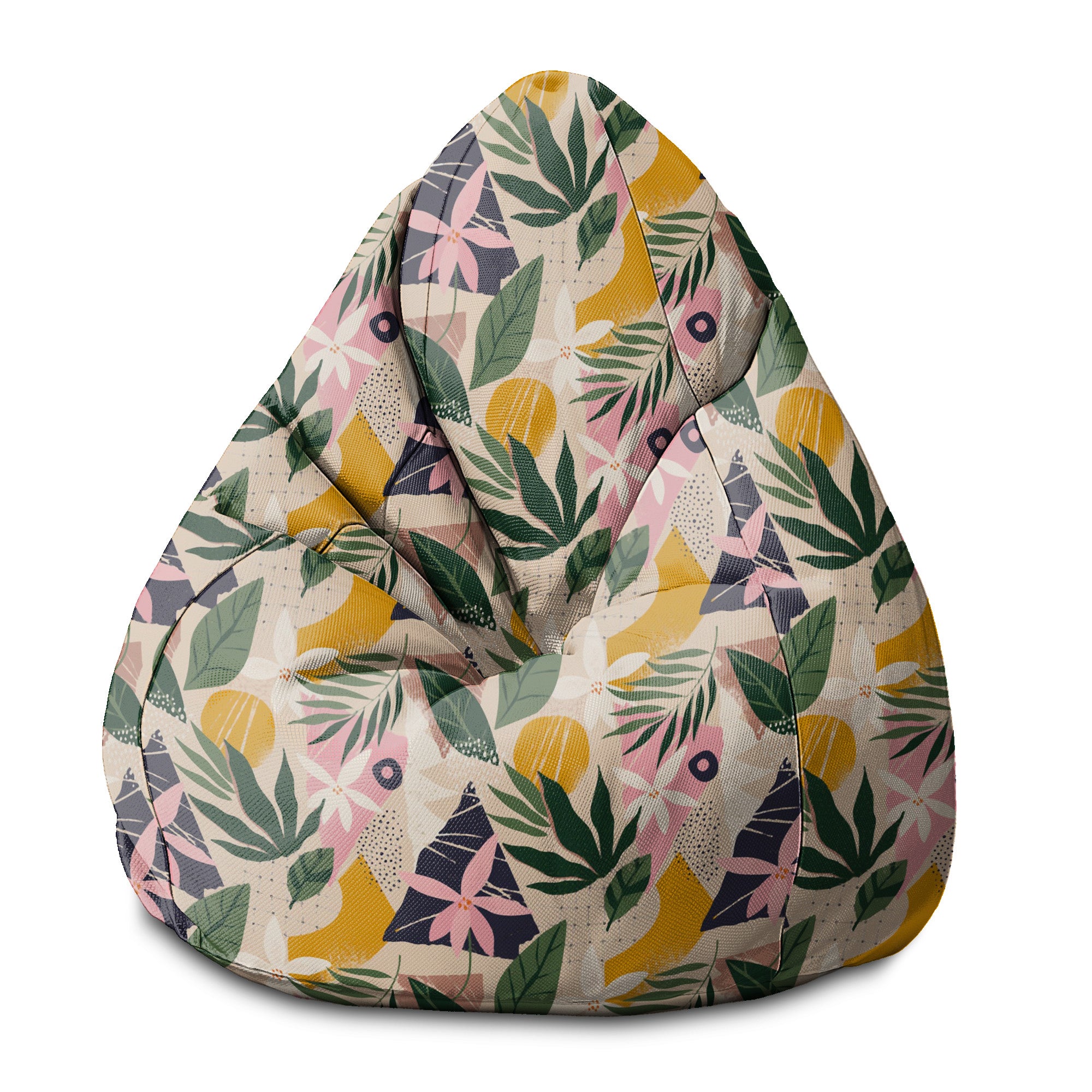 Pearshape Collage Floral Pouf