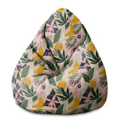 Pearshape Collage Floral Pouf-S-Oxford