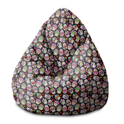 Pearshape Colourful Skull Pouf