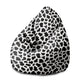 Pearshape Cow Print Pouf-M-Oxford