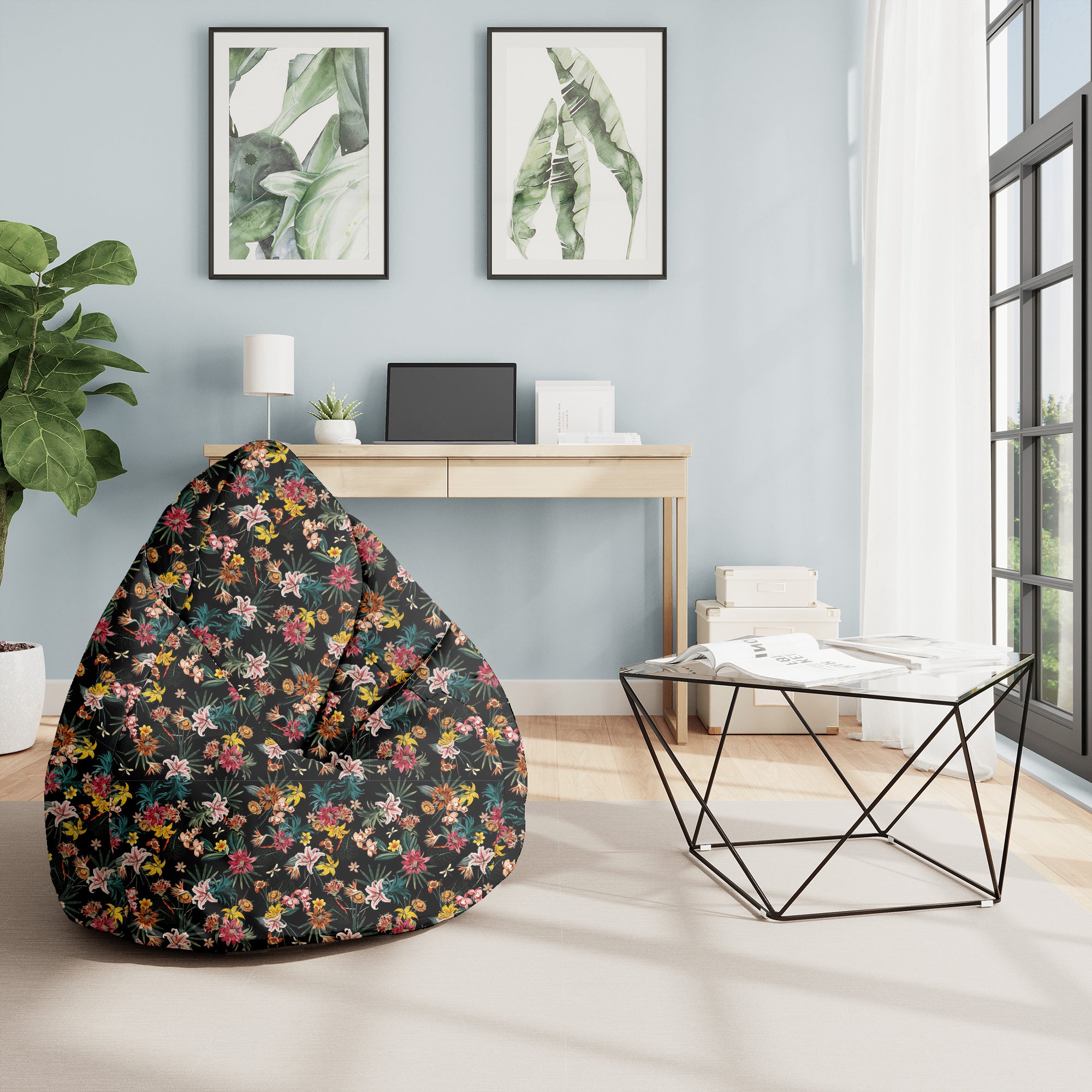Pearshape Pouf Dark Jungle-M-Oxford