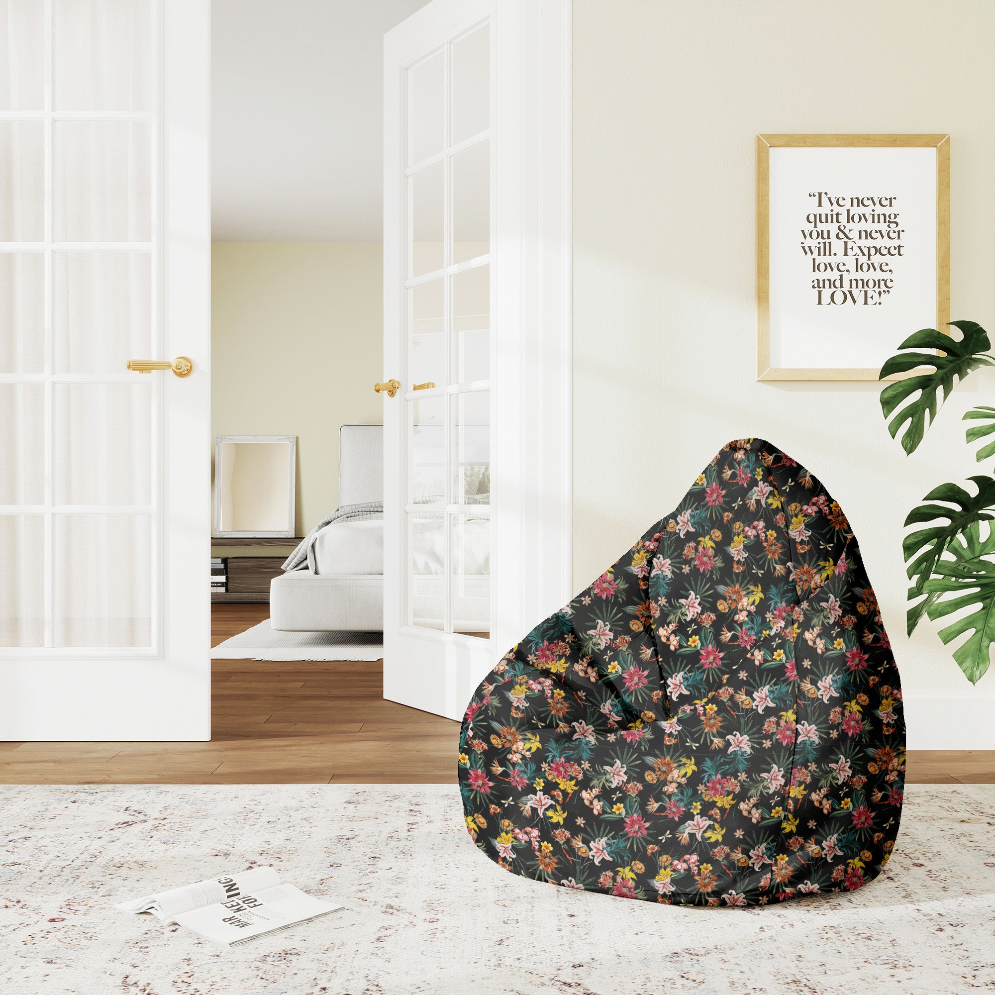 Pearshape Pouf Dark Jungle-M-Velvet