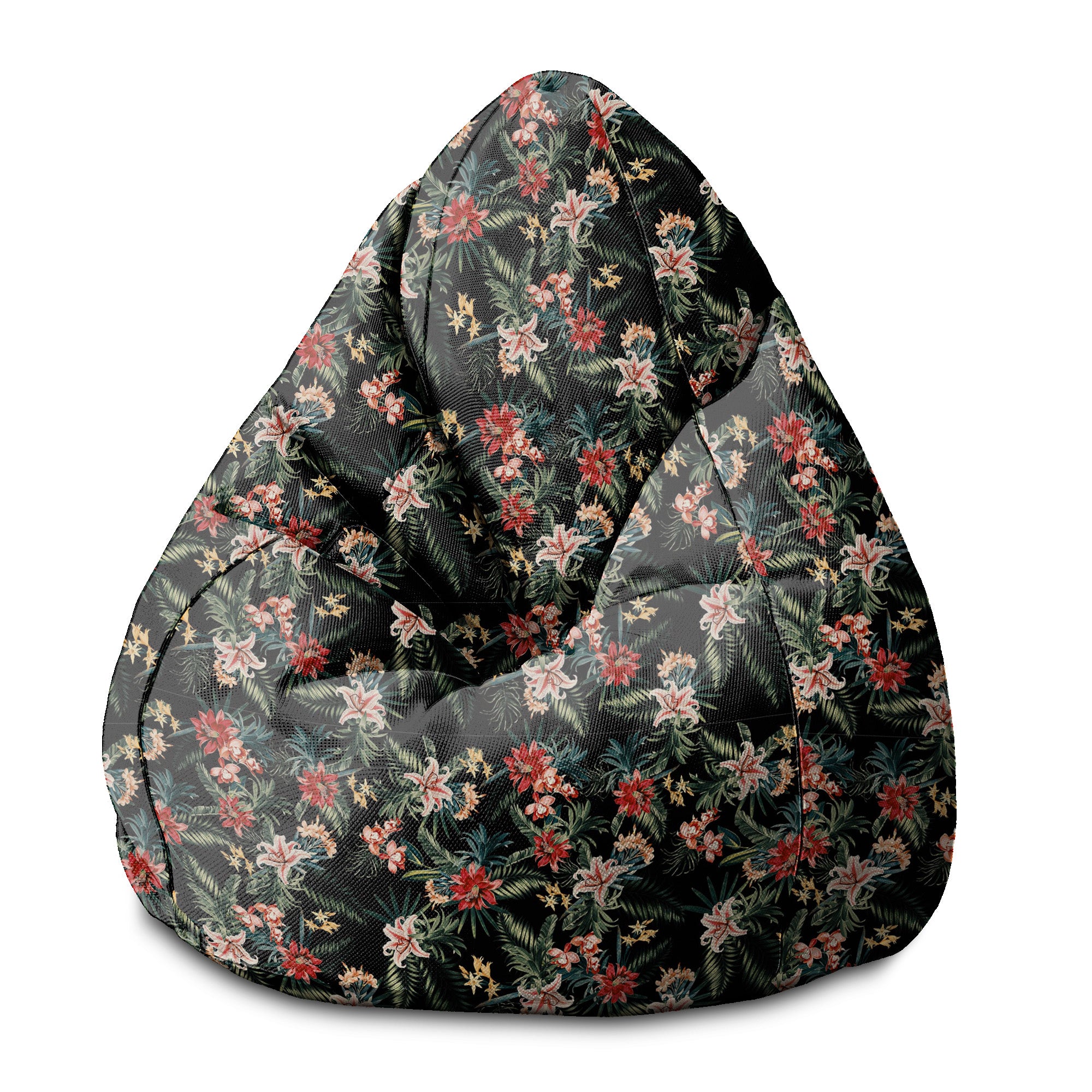 Pearshape Pouf Dark Jungle Exotic-S-Velvet