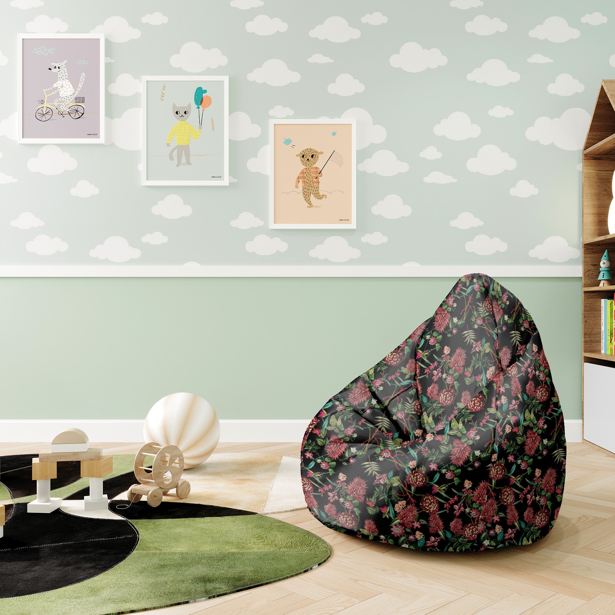 Pearshape Pouf Dark Jungle Red