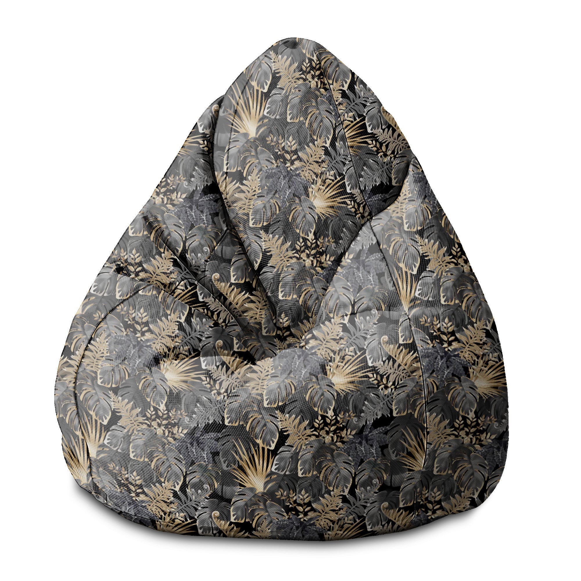 Pearshape Pouf Dark Tropical Plants