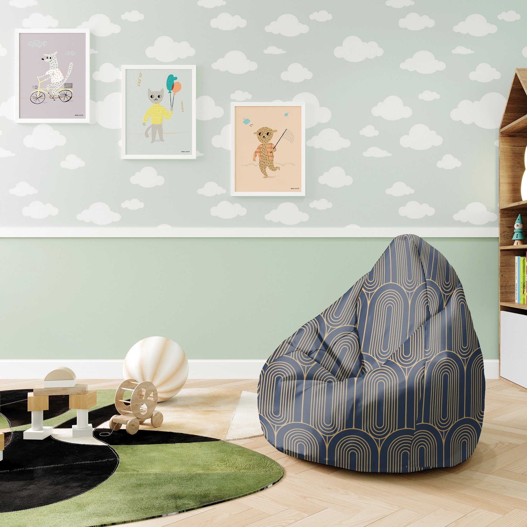 Pearshape Pouf Deco Pattern-S-Velvet