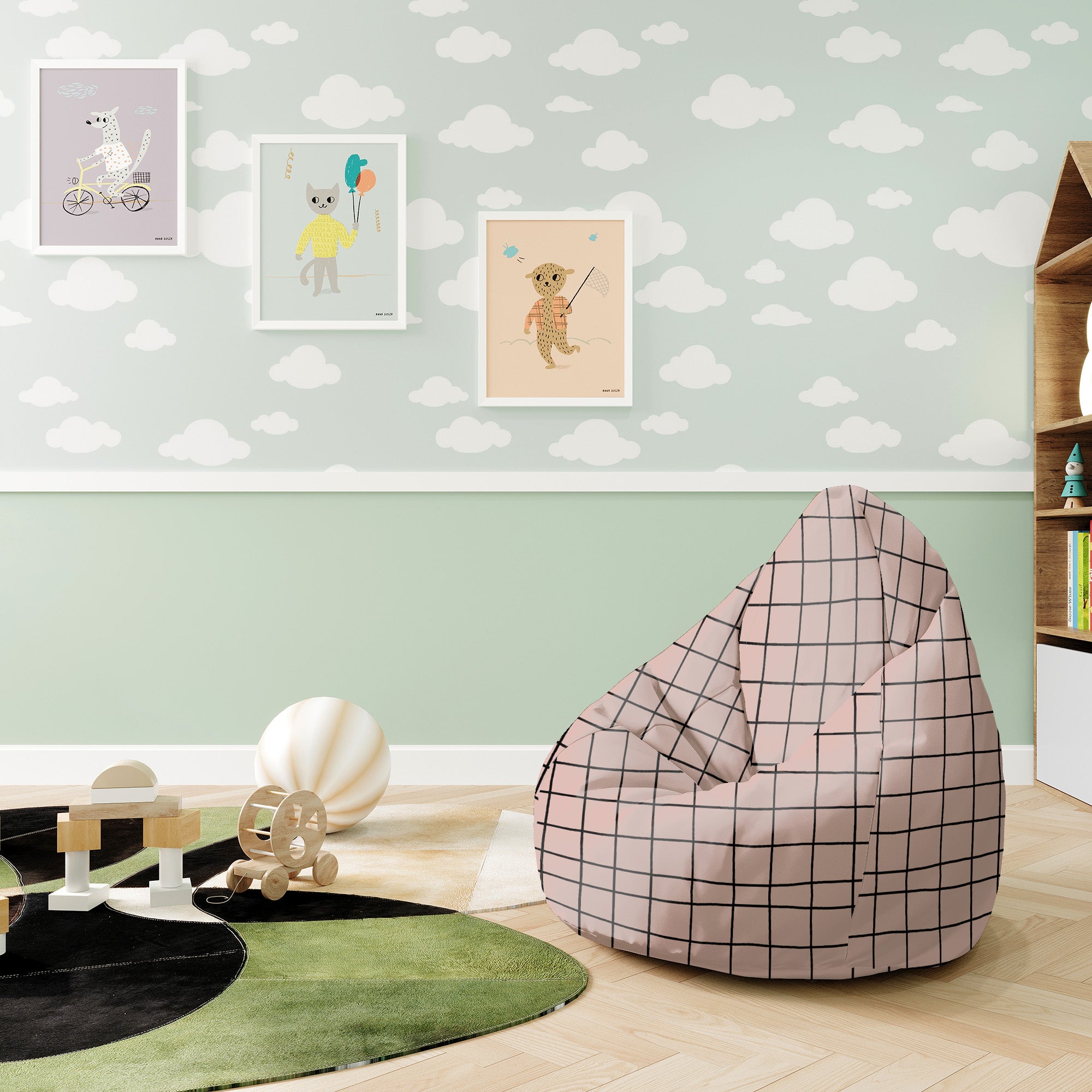 Pearshape Pouf Distorted Pink