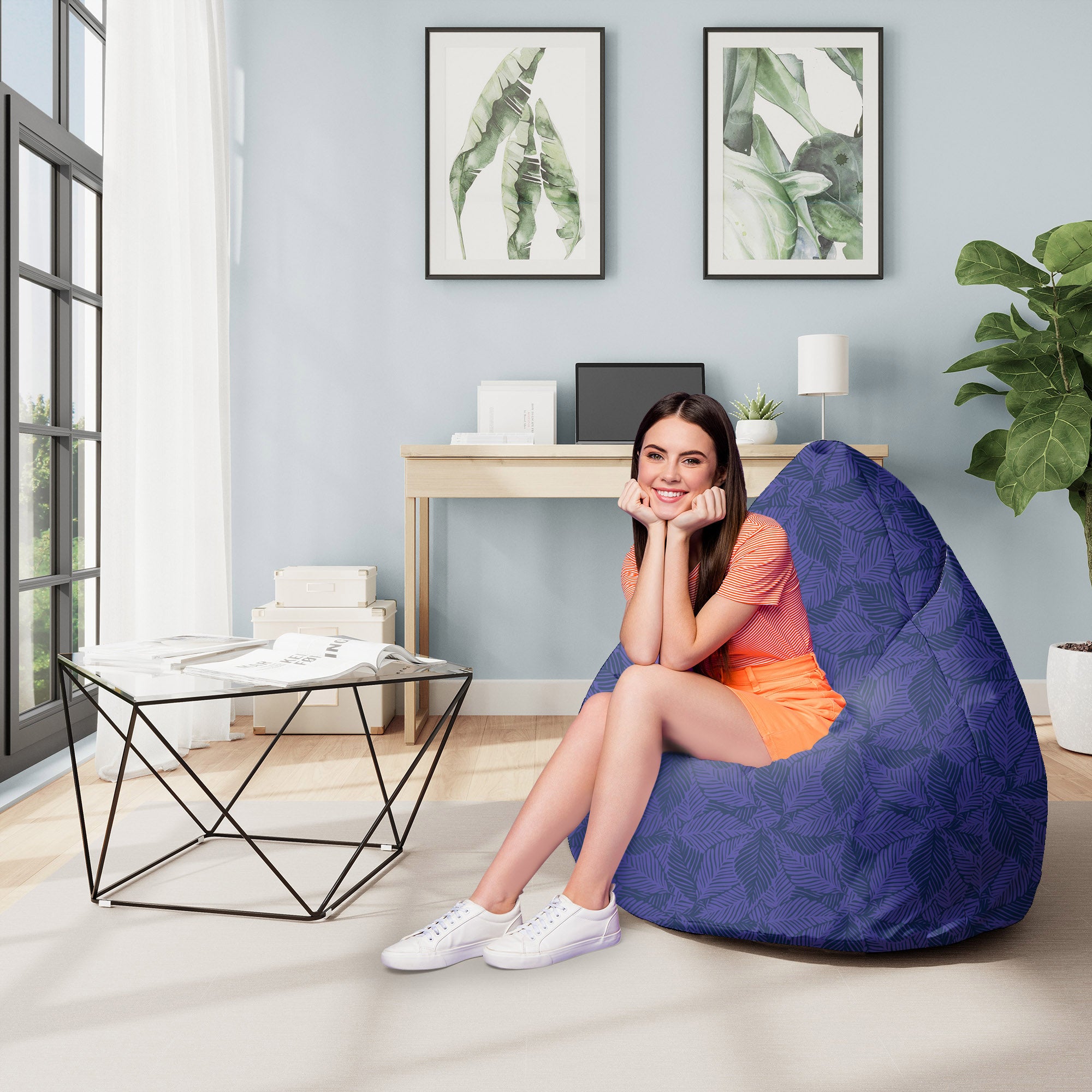 Pearshape Pouf Exotic Jungle Plant-M-Oxford