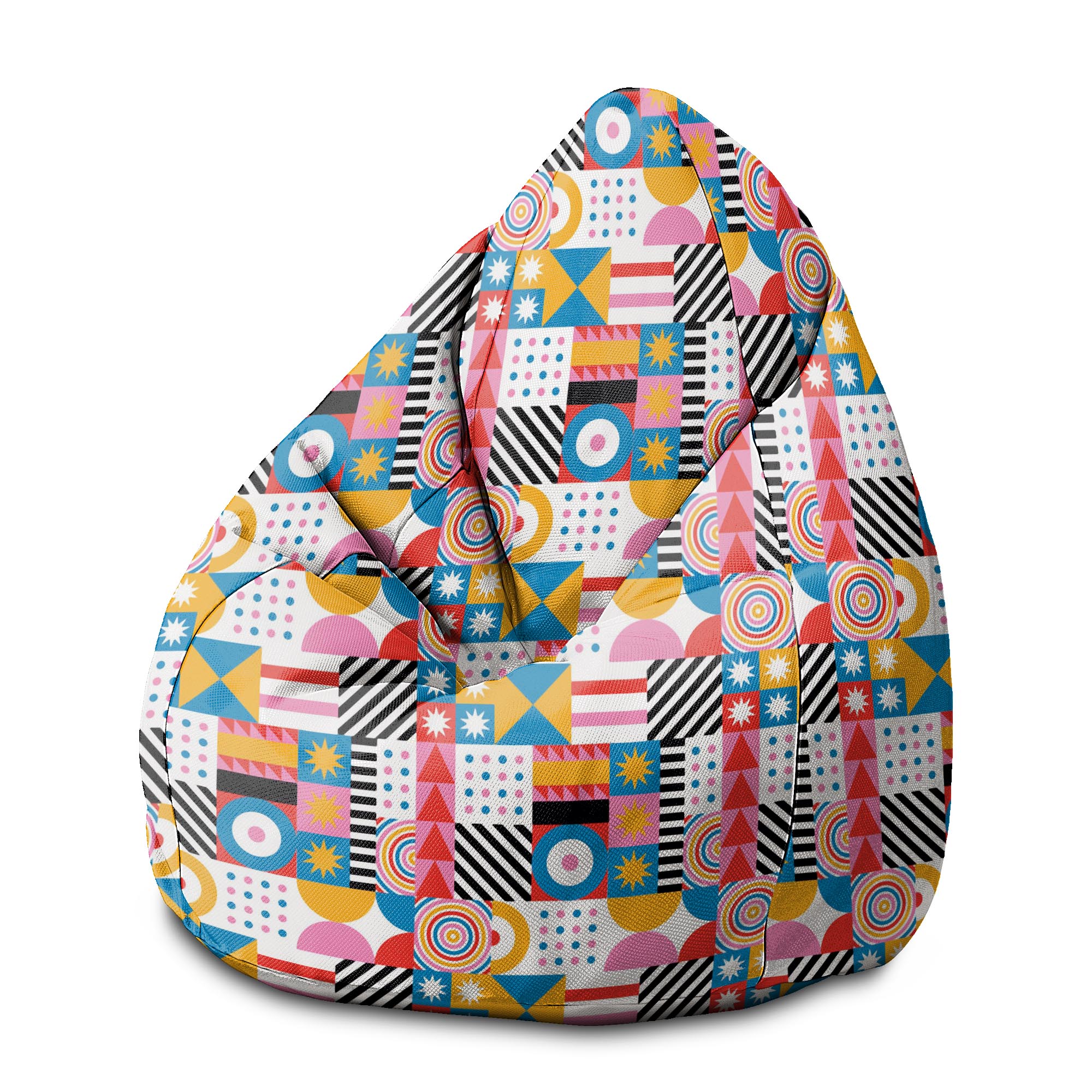 Pearshape Pouf Geometric Mosaic-M-Oxford