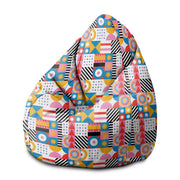 Pearshape Pouf Geometric Mosaic-M-Velvet