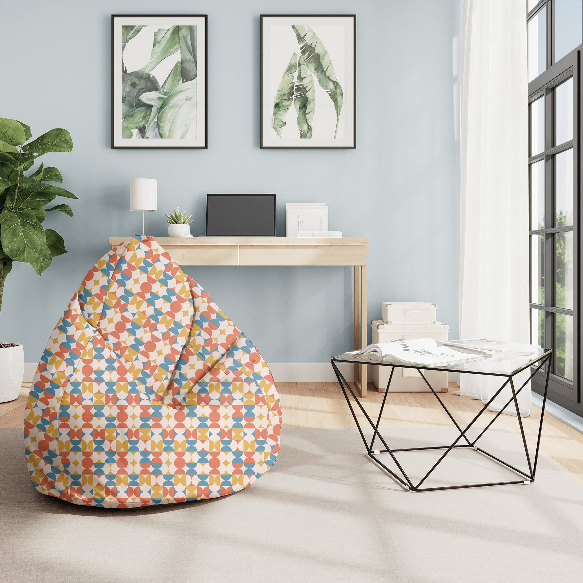 Pearshape Pouf Geometric Retro-M-Velvet