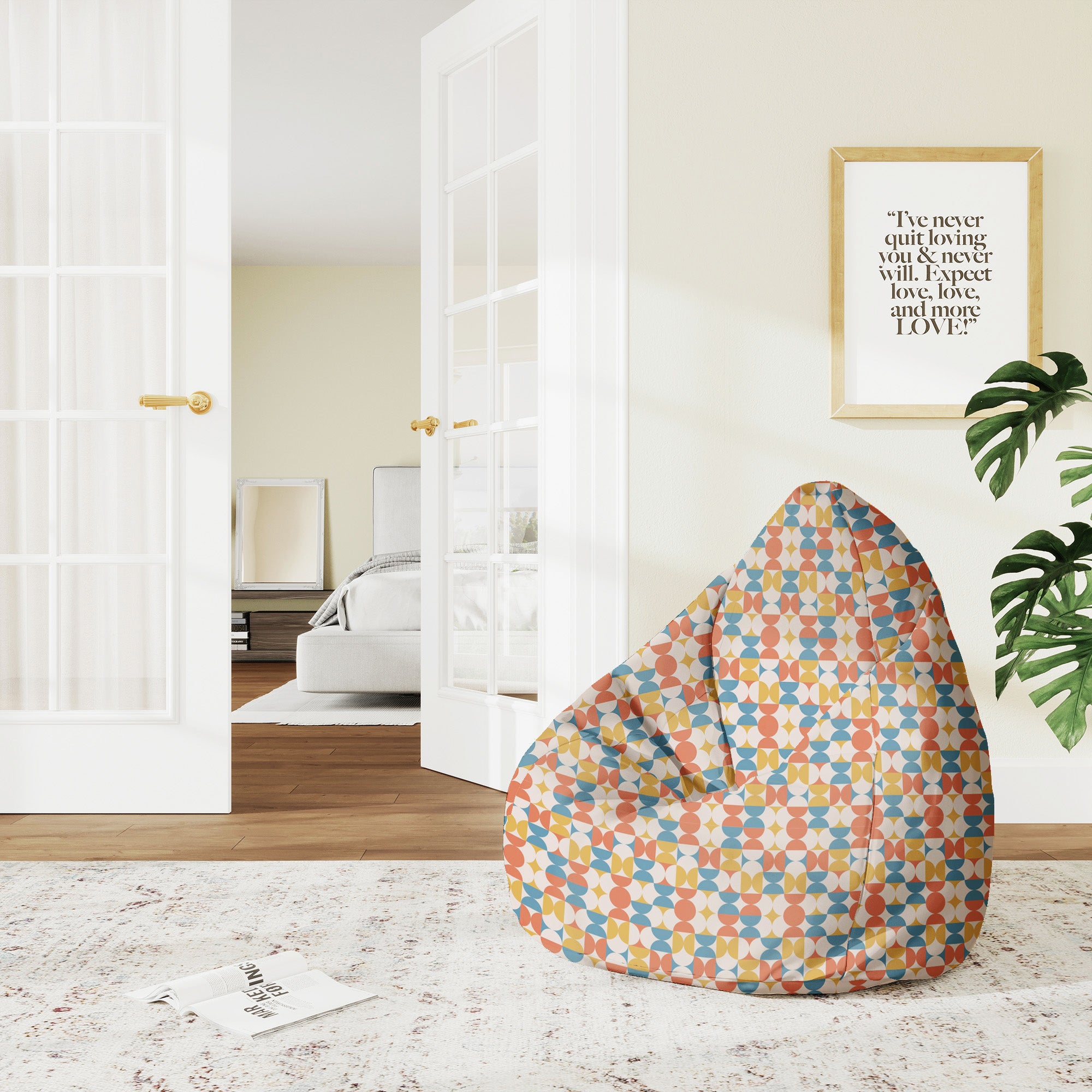 Pearshape Pouf Geometric Retro-M-Velvet