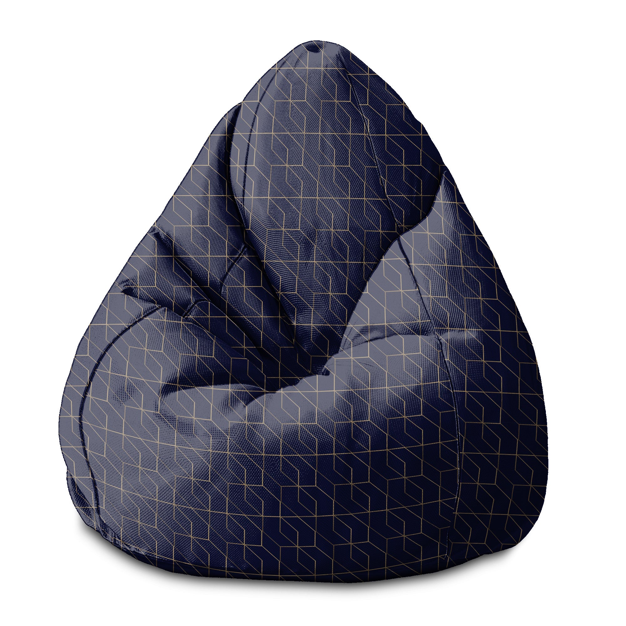 Pearshape Pouf Gold Luxury Pattern-S-Oxford