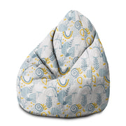 Pearshape Pouf Grey Floral Pattern-M-Oxford