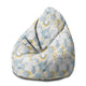 Puf Pearshape šedý s květinovým vzorem - M - sametový