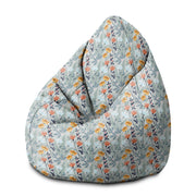 Pearshape Pouf Hand-drawn Flowers-M-Oxford