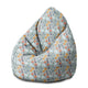 Pearshape Pouf Hand-drawn Flowers-M-Oxford