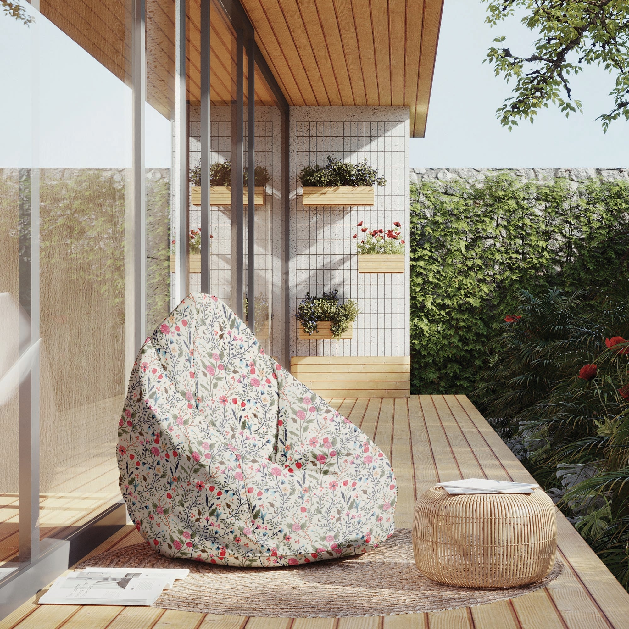 Pearshape Pouf Summer Meadow-M-Oxford
