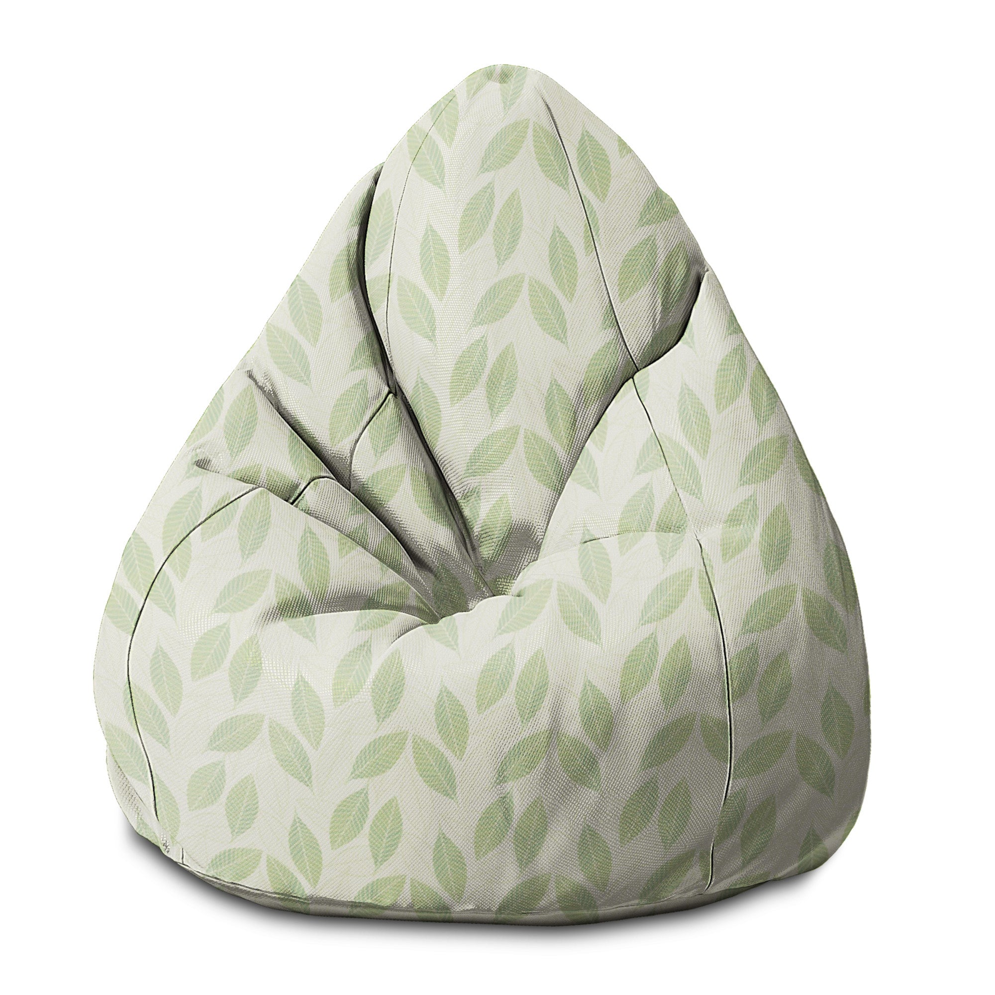 Pearshape Pouf Light Green Leaves-M-Oxford