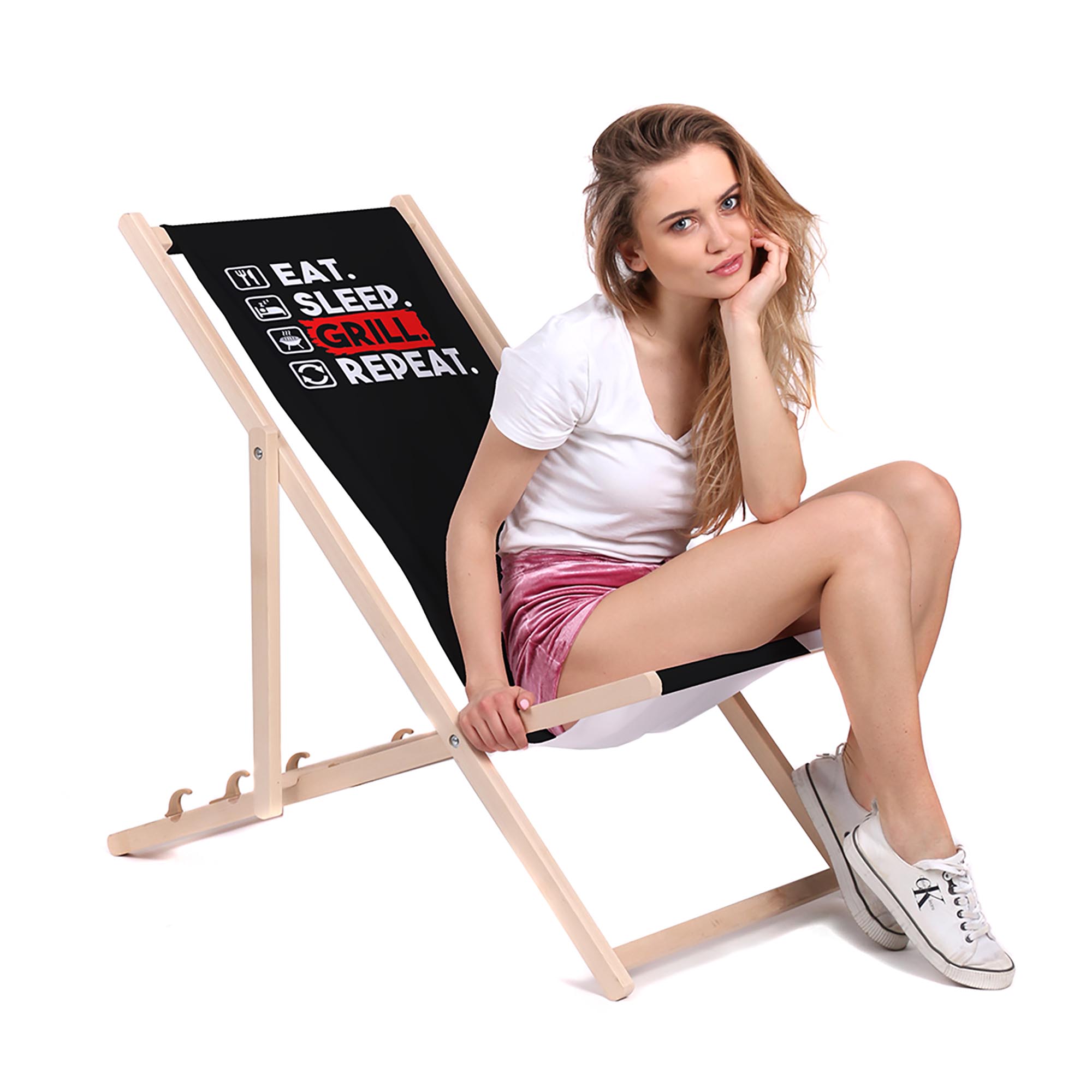 Wooden Table Eat Sleep Grill-30x40 CM