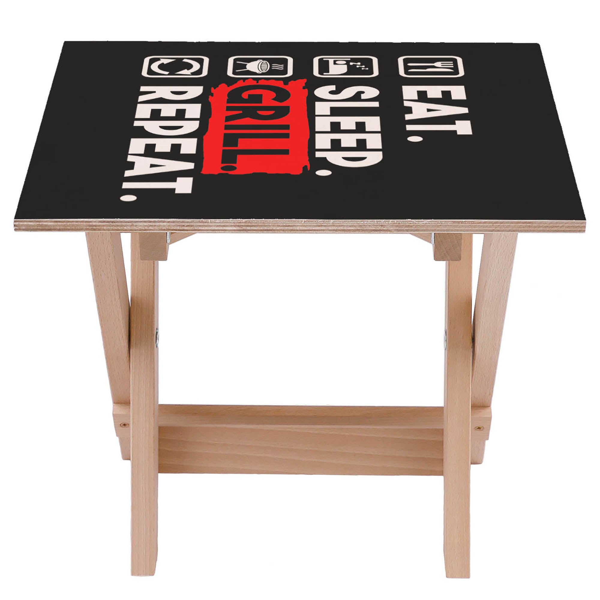 Wooden Table Eat Sleep Grill-30x40 CM