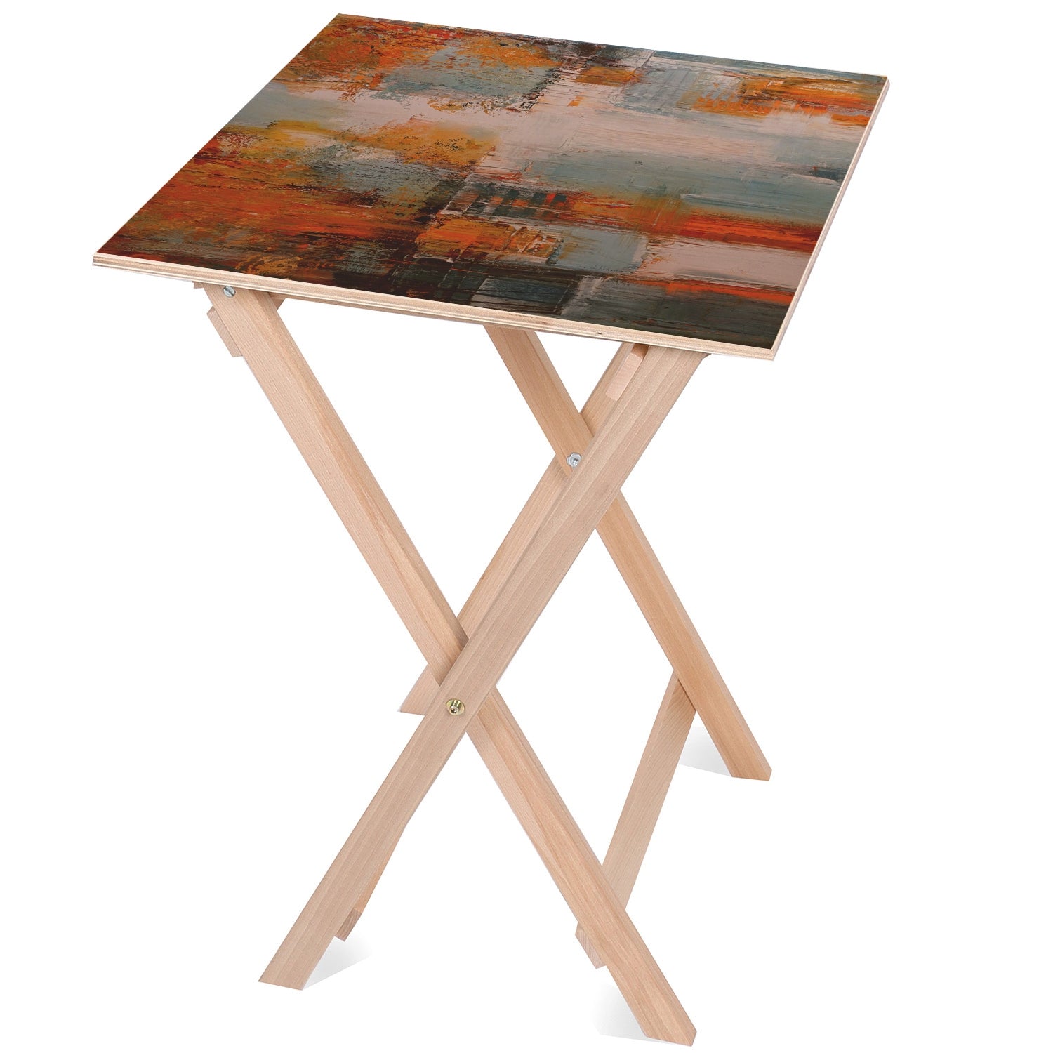 Holztisch Abstract Art-50x50 CM