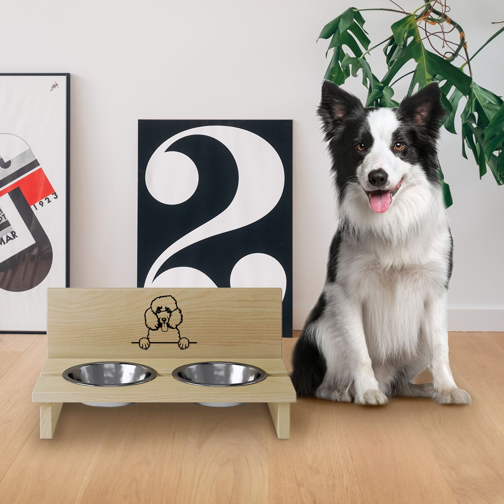 Futternapfständer für Hund Poodle