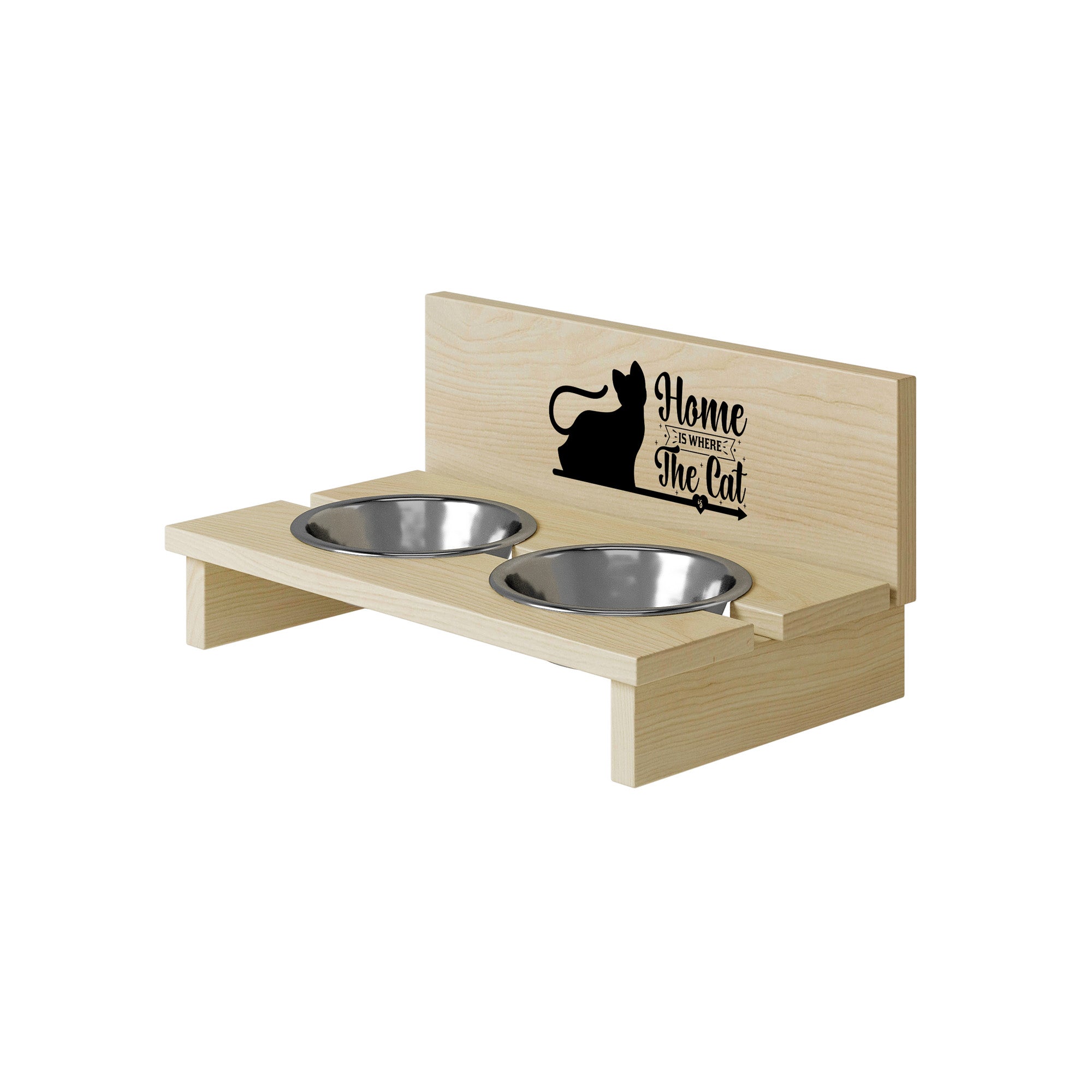 Stojak na miskę dla kota Home is Where the Cat is-L
