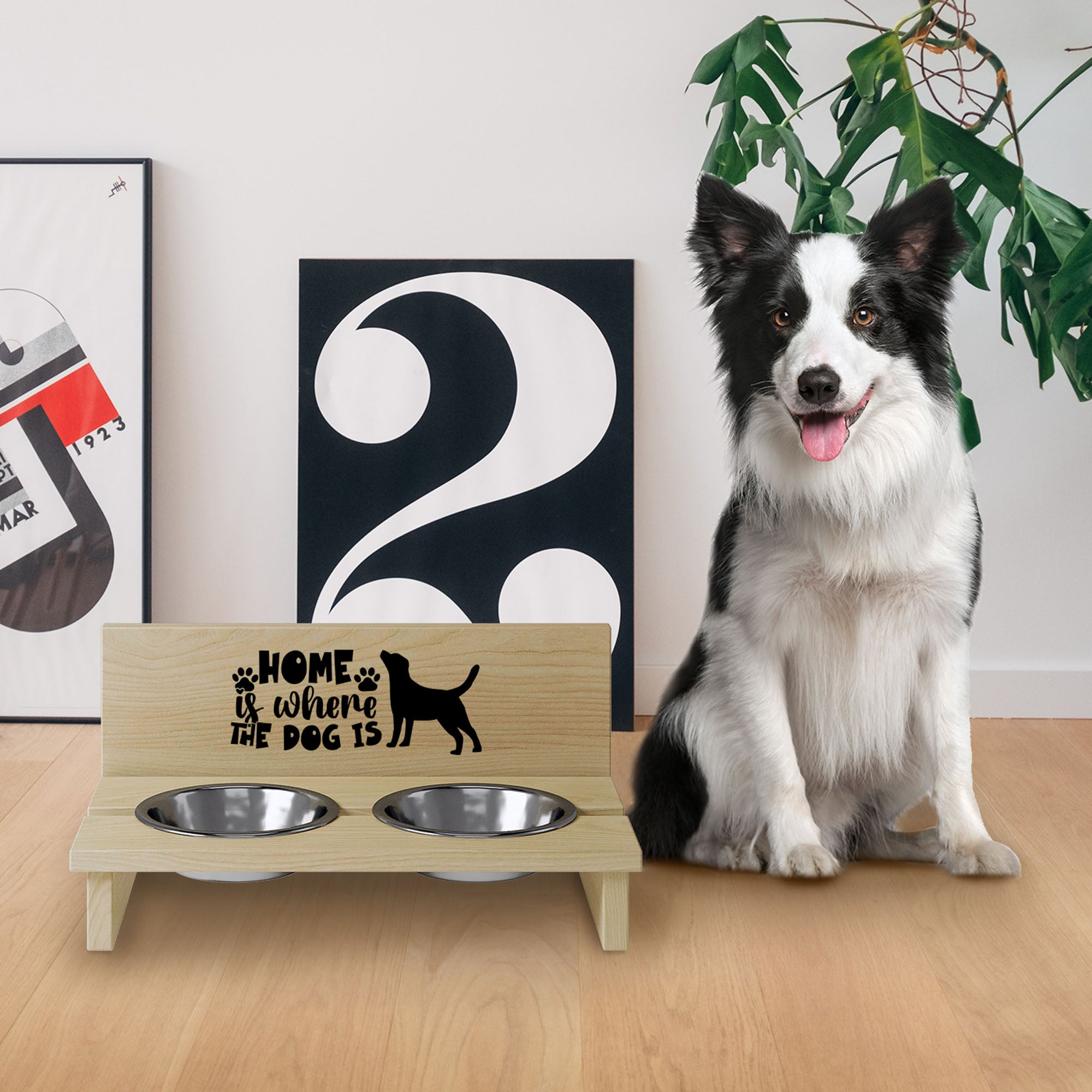 Dog Bowl Stand Home is Where the Dog Is