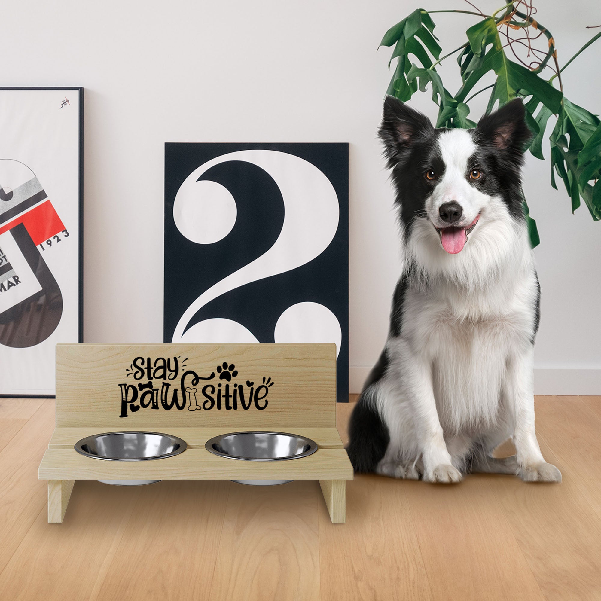 Stojak na miskę dla psa Stay Pawsitive2